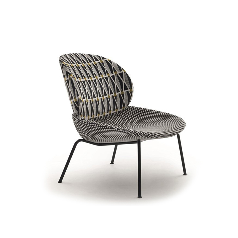 RJH-8550 Sedia da pranzo moderna imbottita in tessuto con motivi geometrici